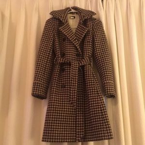 Jcrew houndstooth wool coat